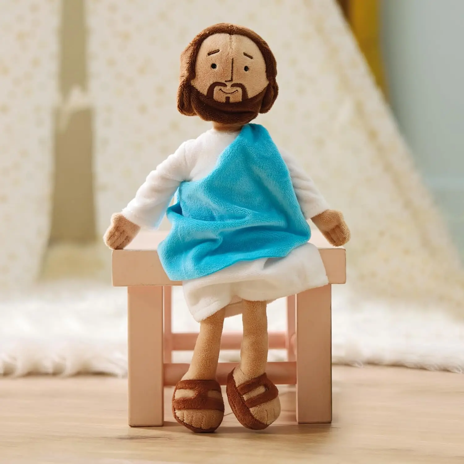13" Jesus Stuffed Plushie Blue | Religious Easter & Birthday gift Church Gifts for Adults Bestie & Bridesmaids
