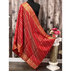 Maroon silk dupatta