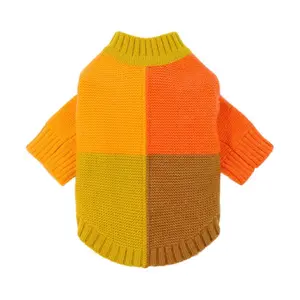 Knit Orange and yellow dog sweater.cat sweater.pet sweater.