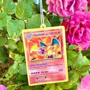 Anime Charizard Car Air Freshener, Car Accessories, Cool Gifts, Gifts for Him, Trading Cards, Black Ice, Funny, Father's Day, Birthday, Christmas