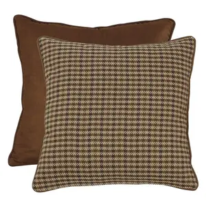 Clifton Woven Twill Plaid & Suede Reversible Euro Sham