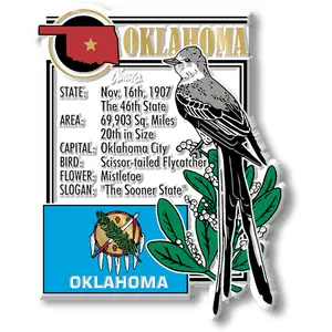 Oklahoma State Montage Magnet by Classic Magnets, 3.1" x 3.2"