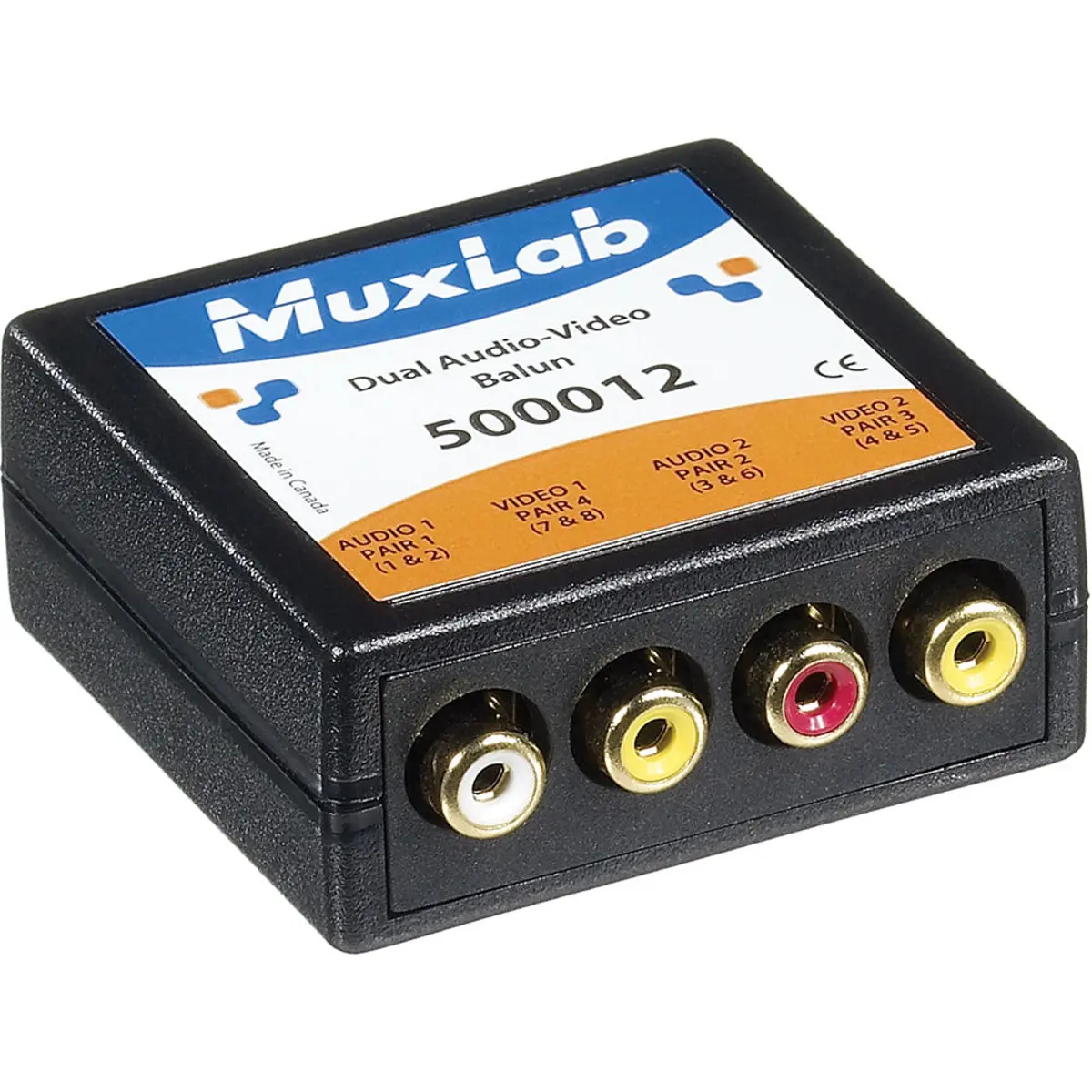 Muxlab Dual Audio-Video Balun, 4x RCA Connectors