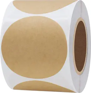 2" Round Brown  Paper Stickers Packaging Sealing Total 300 Labels Per Roll ( Paper)