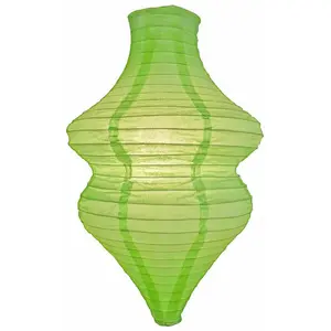 Light Lime Beehive Unique Shaped Paper Lantern, 10-inch x 14-inch