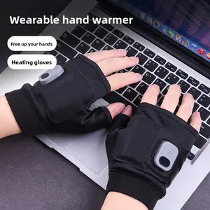 Rechargeable heating gloves usb heating heating heating gloves dew half finger electric heating gloves charging antifreeze hand keeping warm, frostbite gloves impact style glove outdoor sport daily work touchscreen design heated casual woman leaky