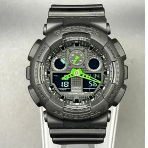 Casio G-Shock GA-100C-1A3 Black Green Analog Digital 200M 51mm Men's Watch NIB