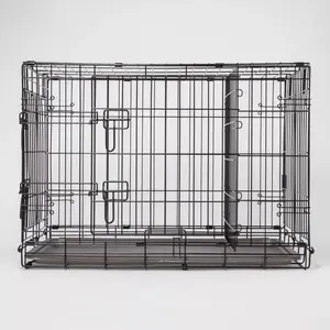 Wire Collapsible Dog Crate - Boots & Barkley Black M
