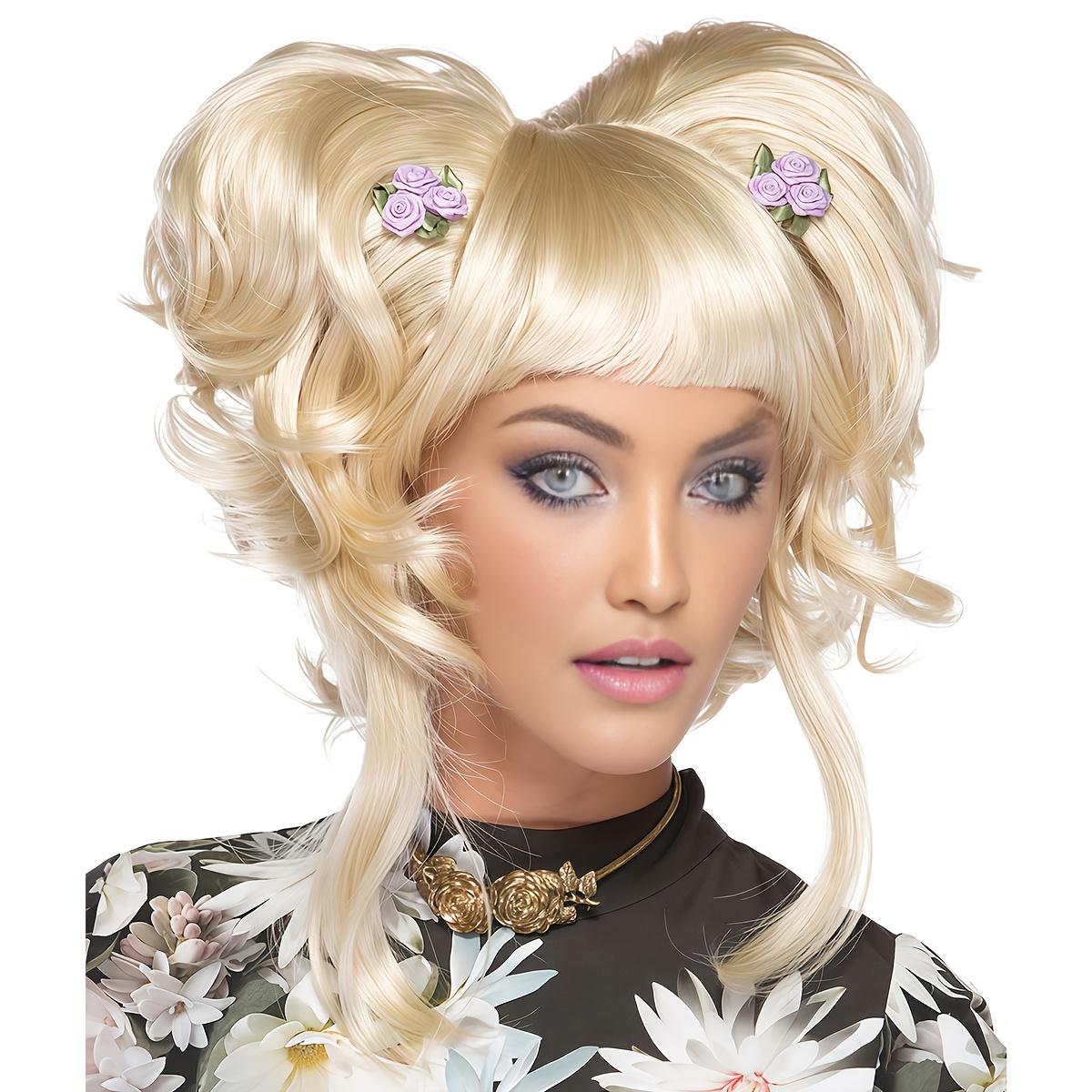 Anxin Mustache Red Queen Costume Colored Curly Wig for Women, Multiple Colors Available, Full Head Cover for Cosplay and Holiday Parties