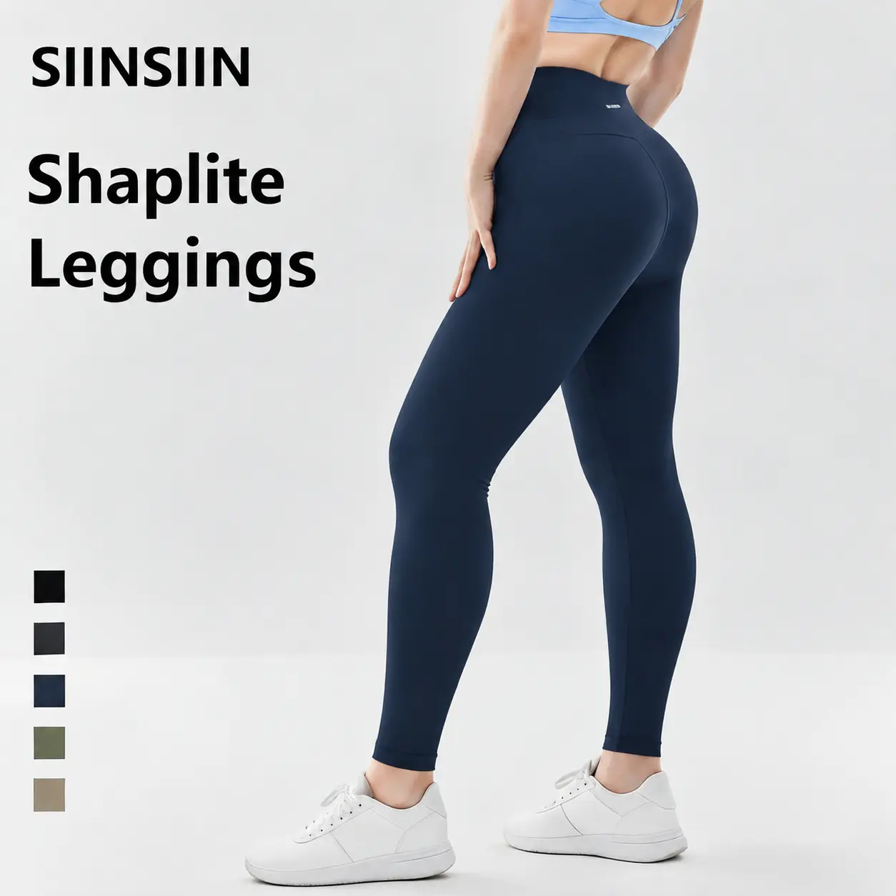 SIINSIIN Shaplite High Waisted Shaper Leggings - Second-Skin Tummy Control Butt Lifting Yoga Pants for Everyday Wear (7/8 & Full Length)
