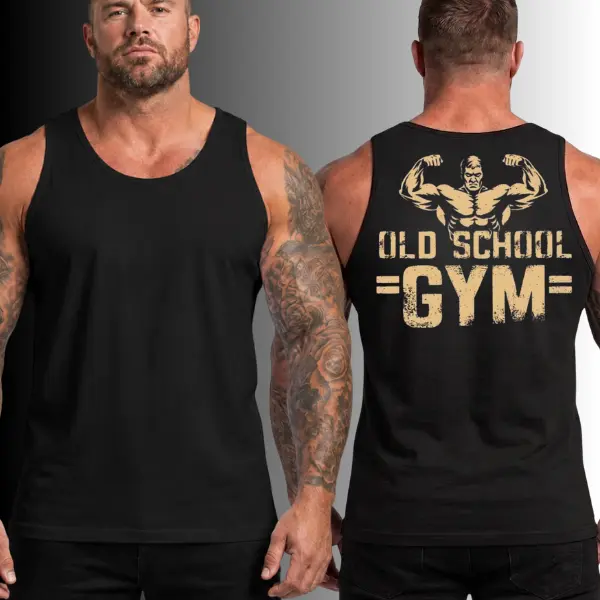 Vintage Gym Gift For Men Heavy Duty Bodybuilder Old School Workout Back Print Tank Top T-Shirt Sweatshirt Hoodie