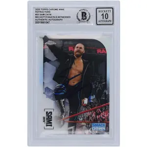Sami Zayn WWE Autographed 2020 Topps Chrome Refractors #55 Beckett Fanatics Witnessed Authenticated 10 Card - Fanatics Authentic Certified