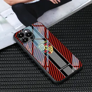 Porsche Carbon Style Phone Case - Red Edition Compatible with iPhone X, 11, 12, 13, 14, 15 & more