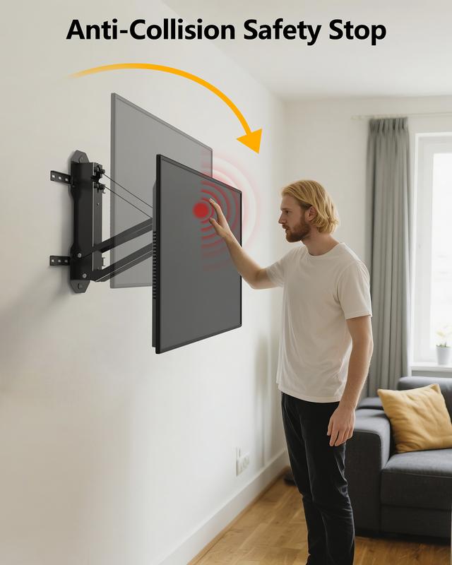 FORGING MOUNT Motorized Fireplace TV Wall Mount with Remote, Electric Full Motion TV Mount for 32″-85″ Flat/Curved TVs up to 88 lbs, Flip Pull Down TV Bracket for Flat Roof, Max VESA 600x400mm