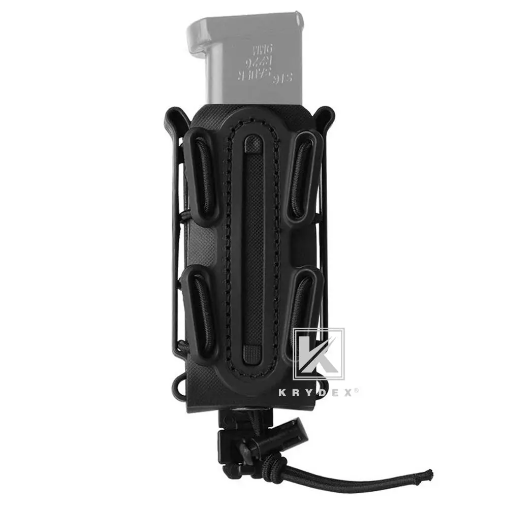 KRYDEX Soft Shell 9mm Mag Pouch - Open Top, MOLLE Clip Tactical Outdoor Accessories for Men’s EDC, Gym Bags Storage for Flashlights, Knives, Batons