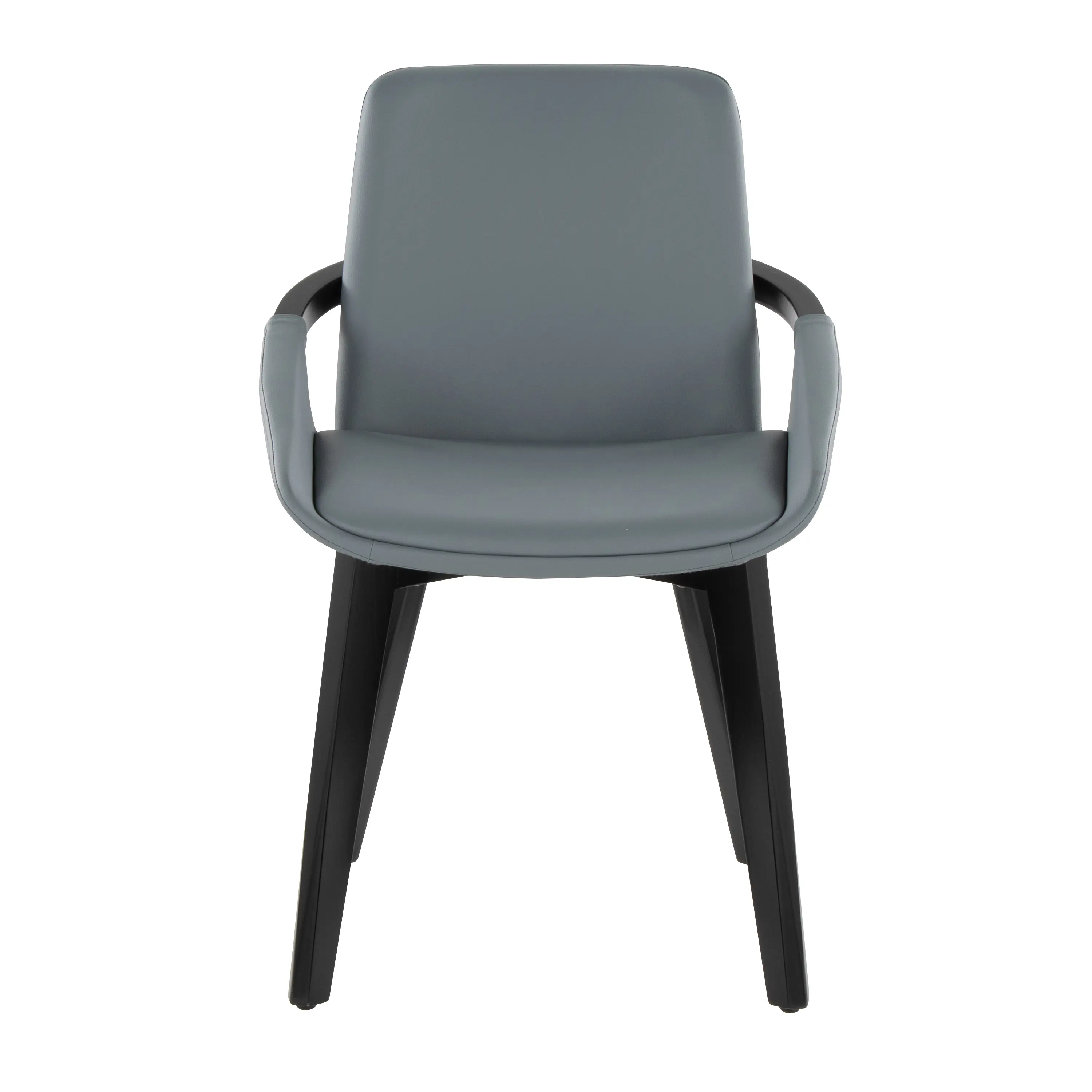Black Bamboo Chair with Grey Faux Leather Seat, Single Option