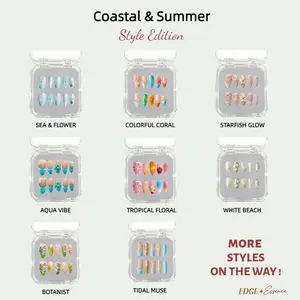 EDGE ESSENCE | Coastal & Summer Edition 10 PCS Handmade Press-On Nails