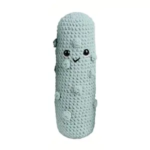 Handmade Giant Crochet Pickle Plush (17”) – Super Soft Kawaii Cuddle Buddy, Premium Knitted Decor Toy, Cute Gift for Kids & Adults