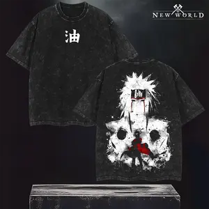 Legendary Sannin Jiraiya Naruto Tee, Double Printed Acid Washed Shirt, Oversized Lightweight Fit, Anime Merch Gift 2025 for Fans