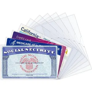 10 Pack Social Security Card Protector Sleeves, Ultra Clear & Durable 31Mil Waterproof SSN/New Medicare/Credit Card Holder, Soft ID/Debit/Credit/Business Card Holder