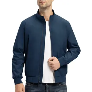 GOPUNE Mens Lightweight Bomber Jackets Waterproof Work Golf Windbreaker Causal Jacket Spring Fall Track Coat for Outdoor