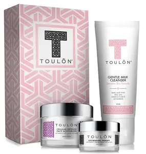 Glow Skin Care Set: Anti Aging Hydrating Skincare Routine. Best Mother’s Day Gift for Mom- Gentle Milk Face Cleanser, Antioxidant Facial Moisturizer & Eye Cream