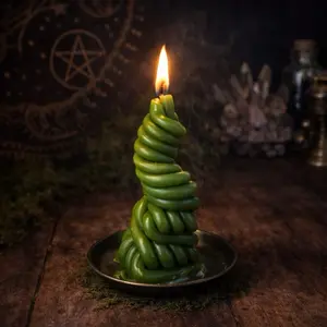 Prosperity Beeswax Ritual Candle Money Vortex Handmade Spiritual Candle Financial Reset Abundance Intention