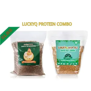 LuckyQworms Dual Protein Variety Pack — 5 lbs Dried Black Soldier Fly Larvae + 5 lbs Dried Mealworms