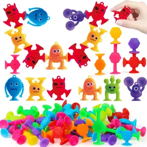 Kids Sensory Stress Relief Toys, Textured Suction Cups, Monster Shape, Building Stacking Games, Halloween Party Gifts, Ages 3-6, Sensory Grippie Set