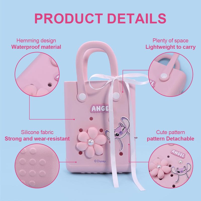 Disney Stitch and Angel - Themed Small Crochet Handbags: Perfect for Shopping, Parties, and Disney-Inspired Outings - Holiday Party Ready, Holiday & Holiday Haul Disney Stitch and Angel - Themed Small Crochet Handbags: Perfect for Shopping, Parties, and Disney-Inspired Outings - Holiday Party Ready, Holiday & Holiday Haul