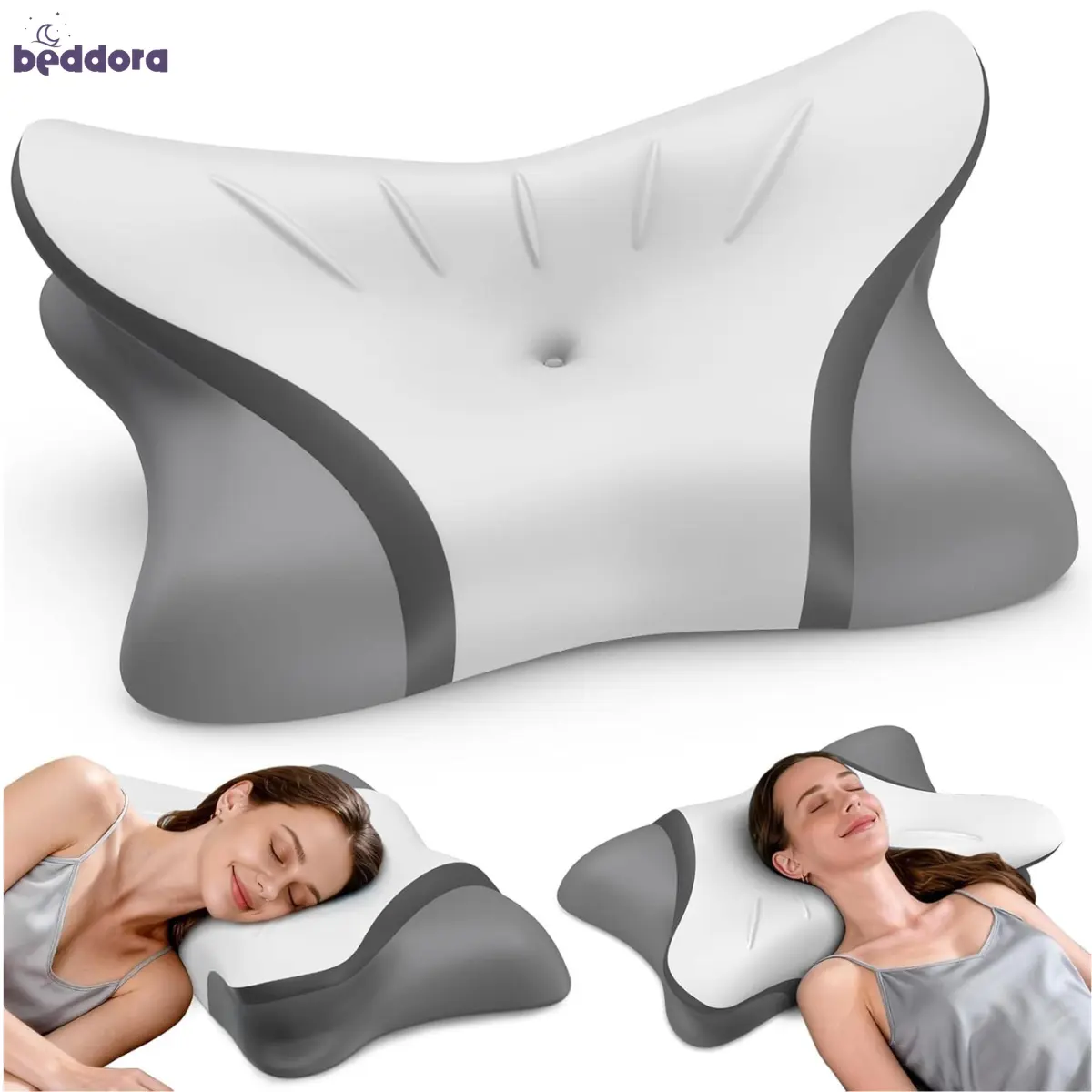 Neck Pillow for Pain Relief, Bed Pillows for Head Neck Shoulder Support, Ergonomic Cooling Pillow, Orthopedic Contour Pillow for Side Back Stomach Sleepers,Neck Support Memory Foam Pillows