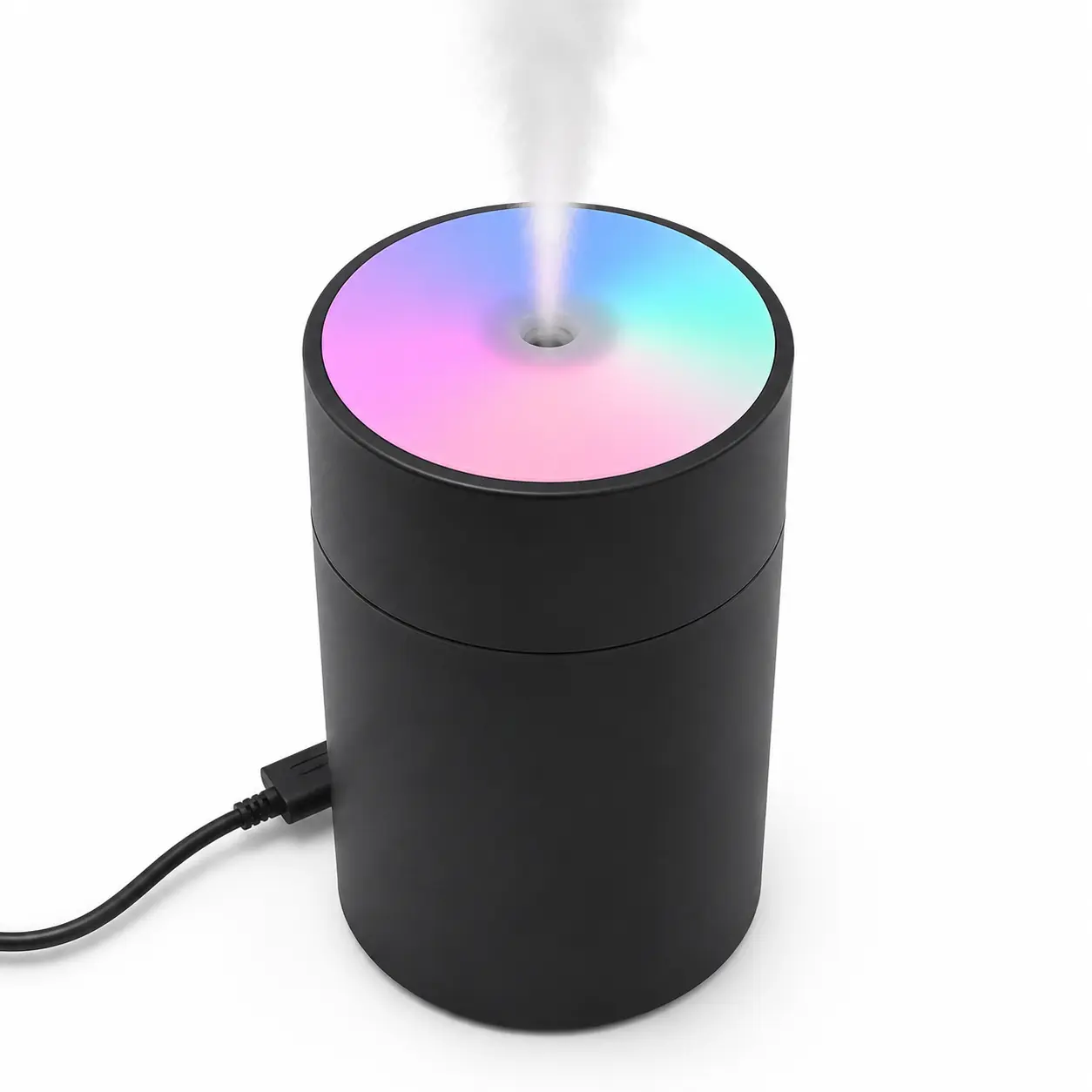 Mini Desktop Humidifier with Colorful Gradient Light, USB Powered Compact Cool Mist Humidifier for Bedroom, Office, Dorm and Nightstand