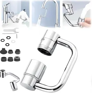 Rotatable Rotary Faucet Aerator Extension, 1440° Swivel, 2-Mode Splash-Free All-Angle Water Spray, Plumbing Val tap head replacementve Part for Kitchen & Bathroom Sinks 1440° Swivel, 2-Mode Splash-Free All-Angl