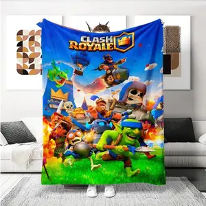 Flannel Throw Blanket - Clash Royale Game Theme (P.E.K.K.A, Mega Minion, and Electro Wizard) – Soft & Warm Plush Throw for Sofa, Bed, Office, Camping – Cozy Blanket for Kids, Fans & Adults – Ideal for Home Décor, Travel, Birthday, Christmas Gift