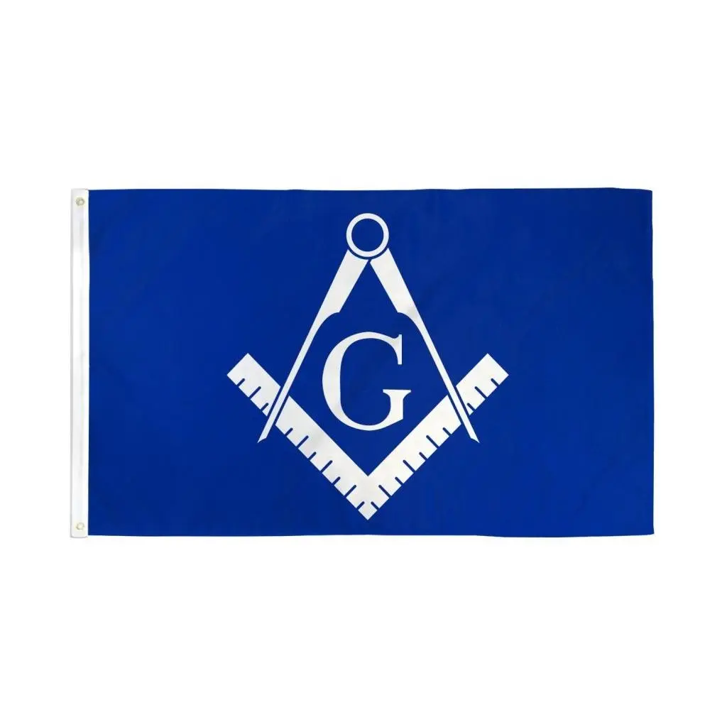 3x5 ft Masonic Pattern Polyester Banner - Dye-Sublimation Bold Print Flag, Home & Festive Party Supplies Backdrop