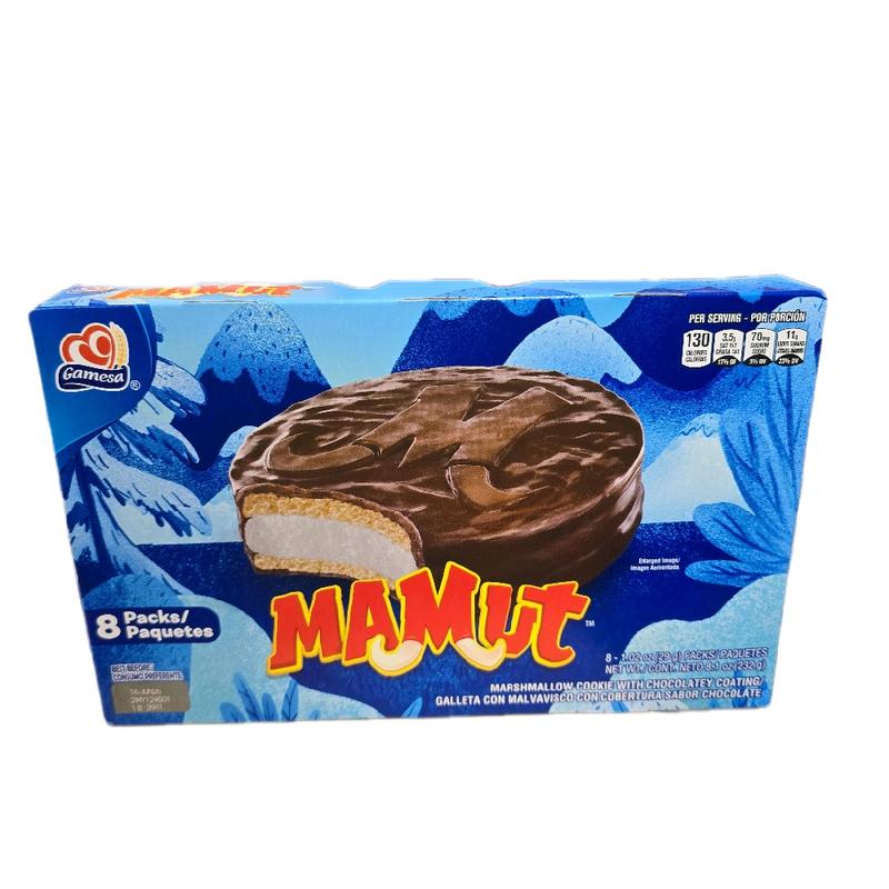 Mini Mamut soft marshmallow center chocolate coated cookie (28 pc) or  Mamut (8 pc) or Chocolatines (8 pc) Gamesa Cookies (Galletas)