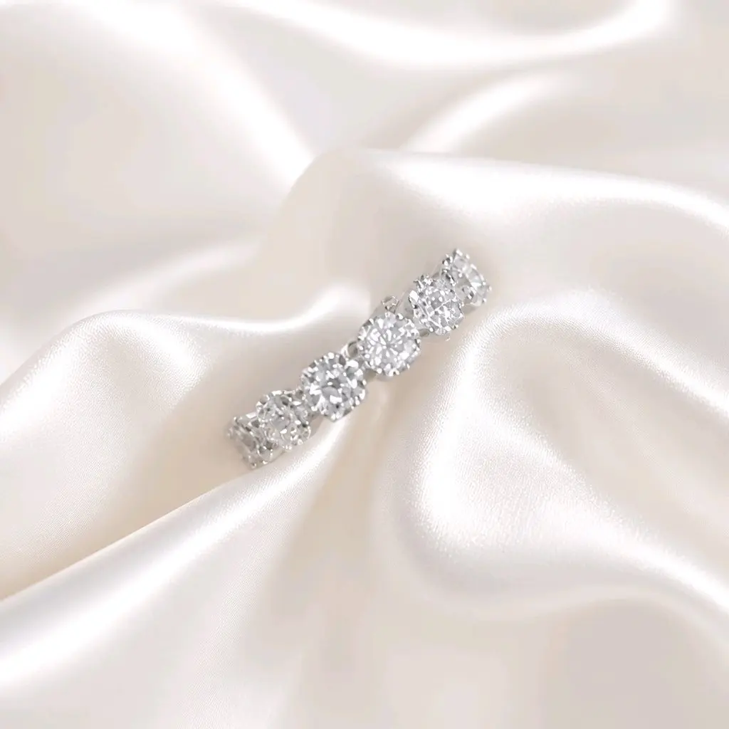 Flower CZ Band Ring