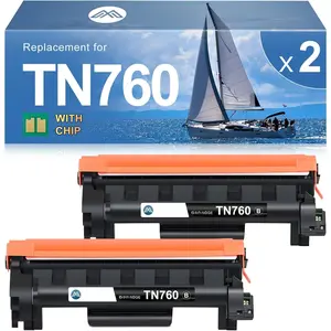 Toner  Compatible Replacement for Brother TN760 TN730 TN-730/TN-760 Black High Yield for MFC-L2690DW MFC-L2710DW MFC-L2717DW HL-L2350DW HL-L2395DW MFC-L2750DW Printer, 2-Pack