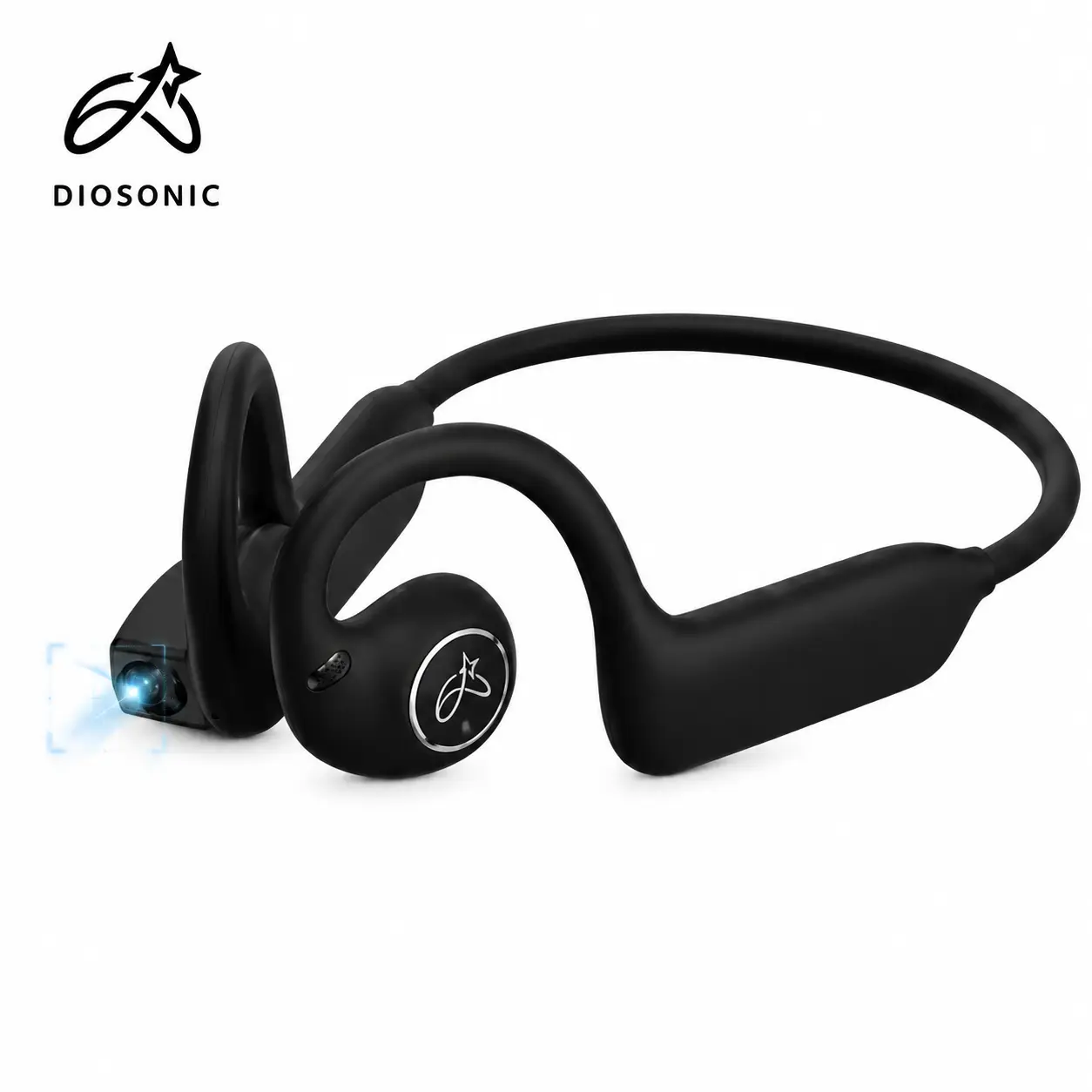 DIOSONIC New AI Smart Camera Electronic Headphones, Open-Ear Bluetooth 5.3 Wireless Earbuds with 8MP Camera, 1080P Video, Wi-Fi Transfer, Magnetic Charging for Cycling, Outdoor Sports Wearable Mics Wearable