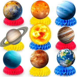 Solar System Theme Honeycomb Centerpieces, 9 Pcs Solar System Honeycomb Centerpieces, Space Honeycomb Centerpieces, Planet Honeycomb Centerpieces, for Outer Space Themed Party Decorations