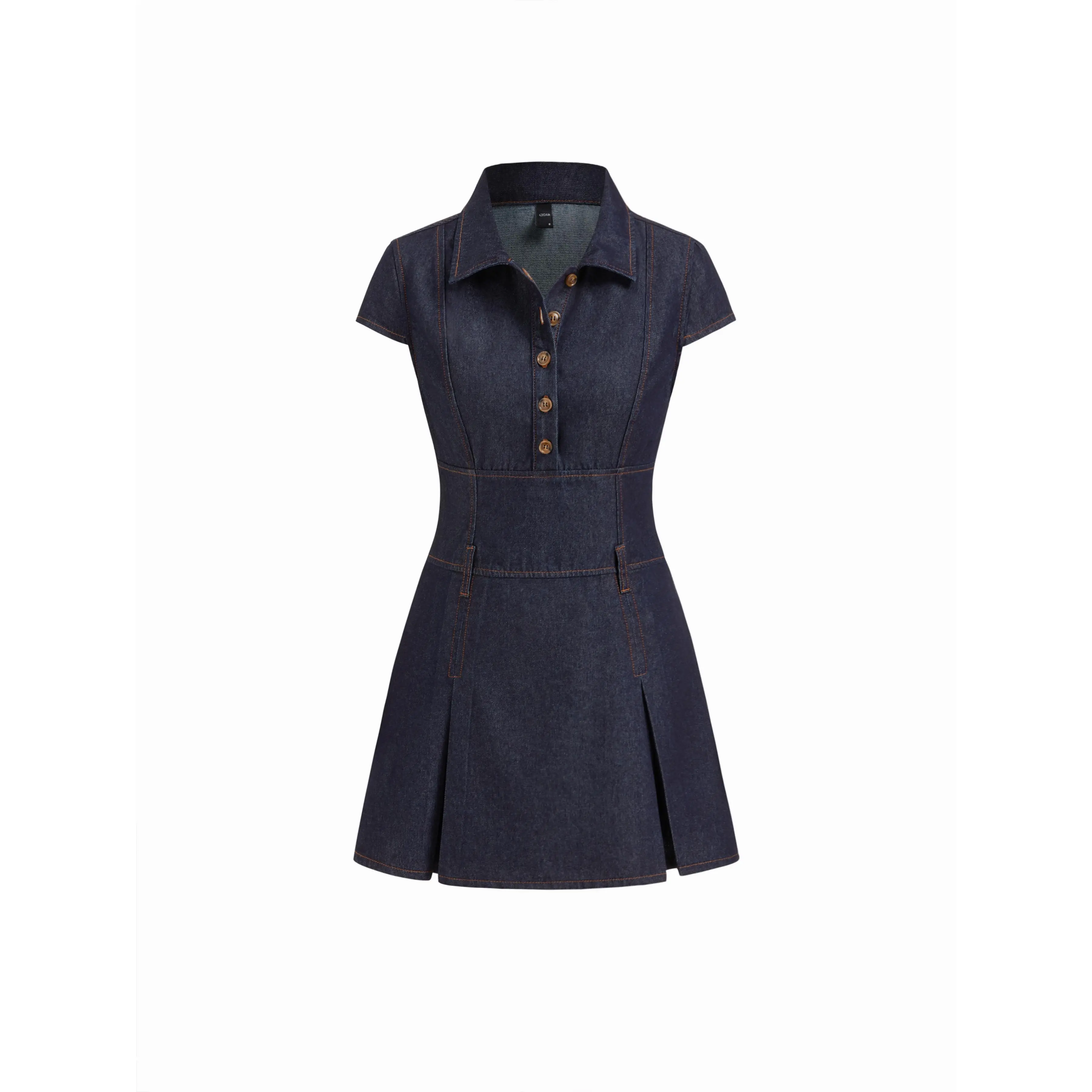 Cider Denim Collar Button Mini Dress SummerFinds