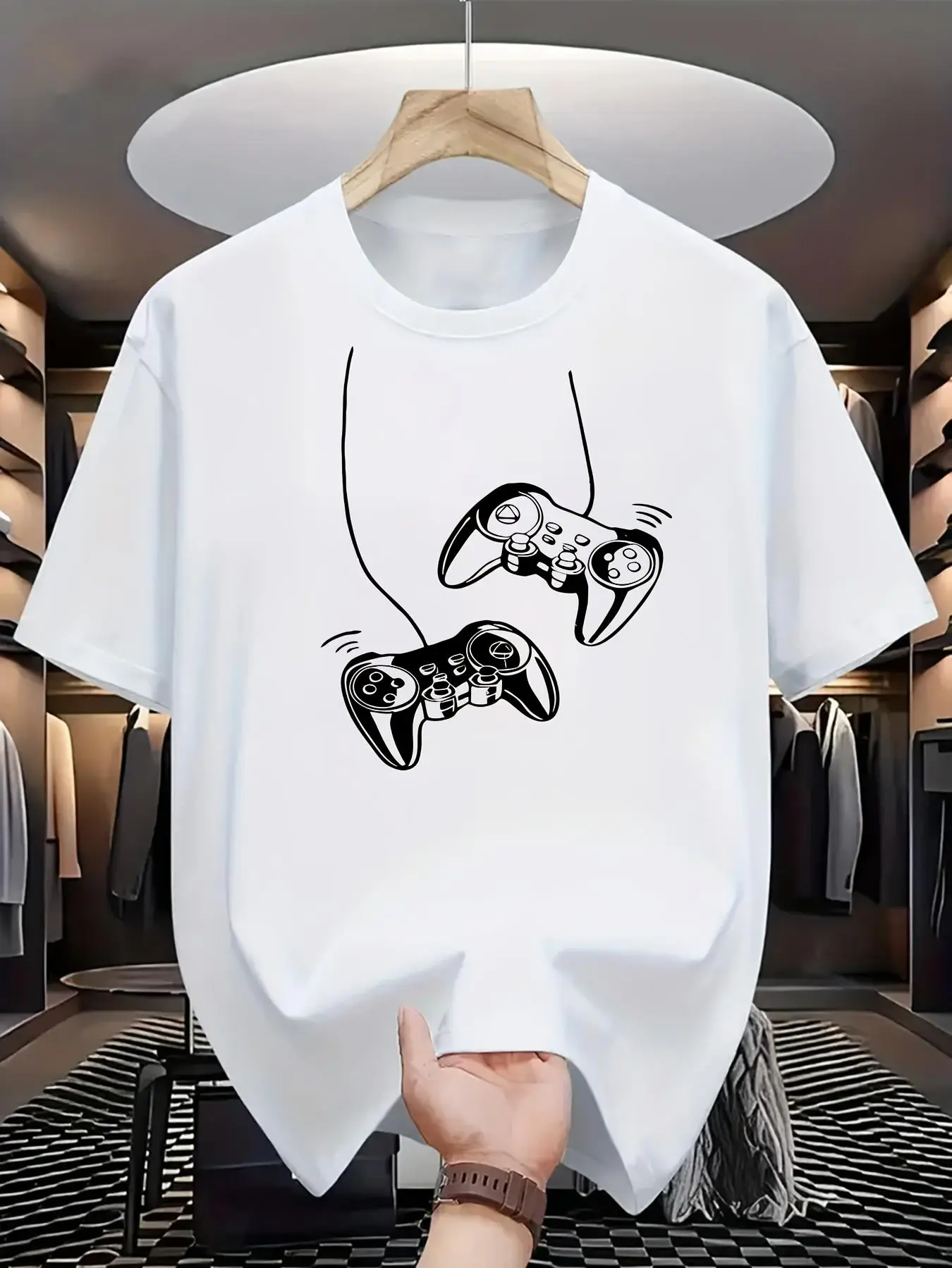 Women's Teen Boys' Gaming Controller Short Sleeve T-Shirt - Teen Boys Clothing, Casual Wear, Fitted Cut, for Casual Sports Outdoor Use