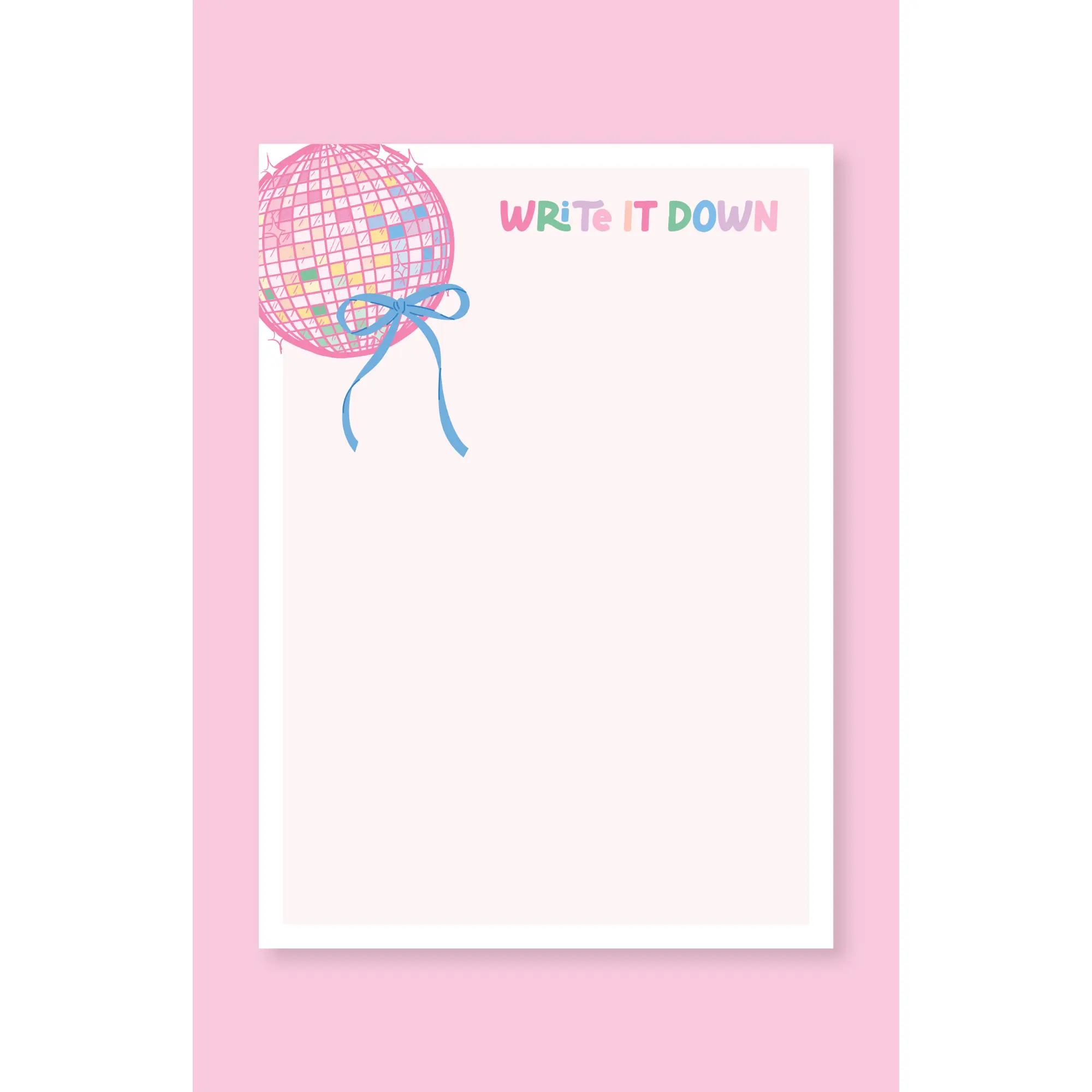 Write It Down Disco Ball Bow Notepad