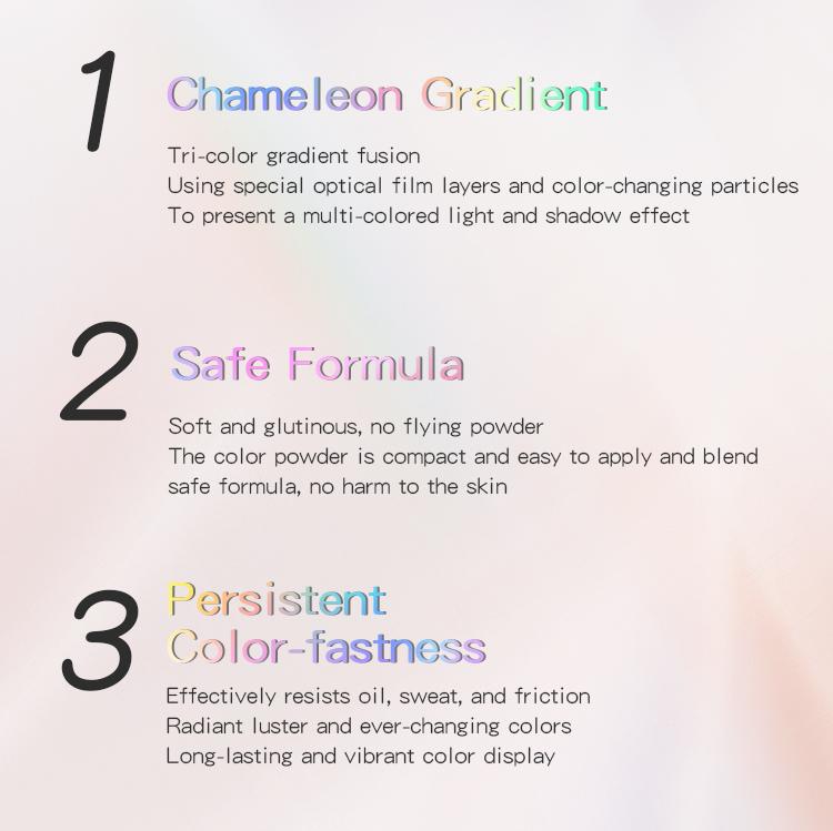 SHEENEFFECT Multichrome Eyeshadow Color-Shifting Gradient Trichrome Sheen Magical Radiant Makeup Cosmetic