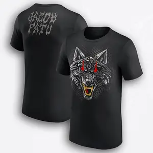 Wrestling Fan Graphic T-Shirt Jacob Fatu Tribal Wolf Head Design, Samoan Dynasty Inspired Streetwear Tee, Bold Wrestling Style Shirt, Gift for Pro Wrestling Fans