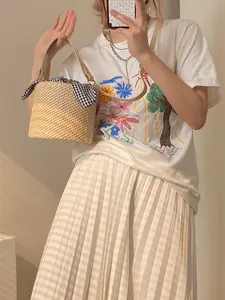 Women's Straw Bucket Bag 2026 Summer Fashion, Trendy Knot Handbag, Crossbody Woven Backpack, Unique Style Female Bags