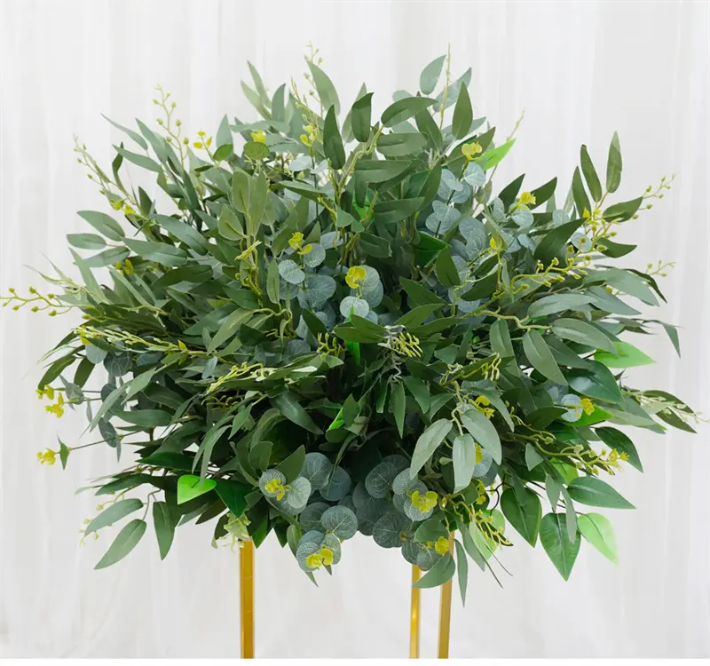 S-A7606 2pcs/set Outdoor Wedding Arch Backdrop Decor Green Plants Aisle Floor Floral Row Stage Props