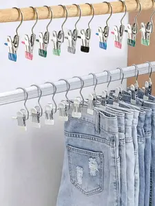 20Counts Boot Hangers Clips, Premium Hooks Hanging Clips, Heavy Duty Closet Hanger Organizer for Home Travel , Multi-Purpose Clips for Laundry Clothes Accessories，black