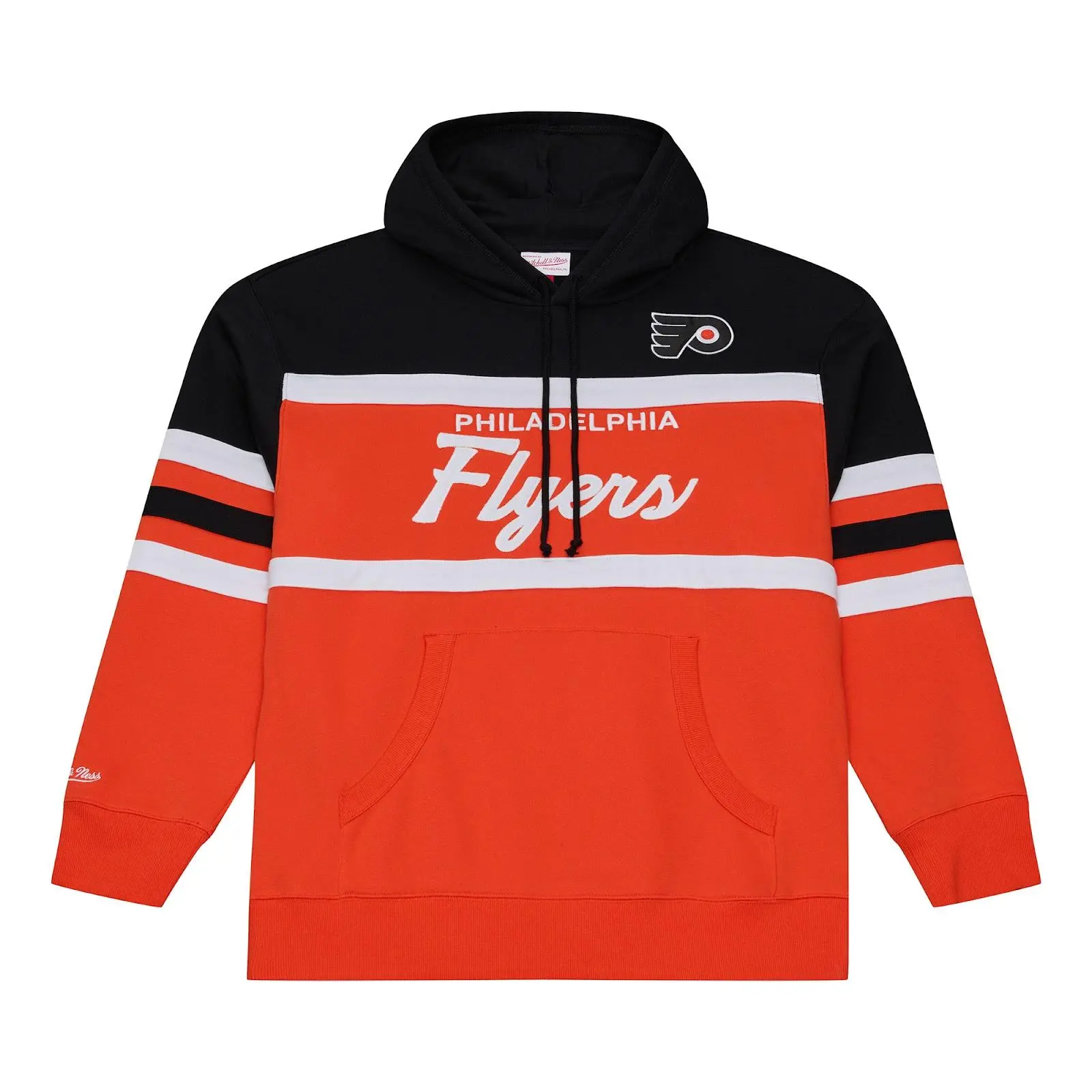 Philadelphia Flyers Orange Head Coach Hoodie NHL Throwback Sweatshirt Fleece Vintage Fan Gear Mitchell & Ness