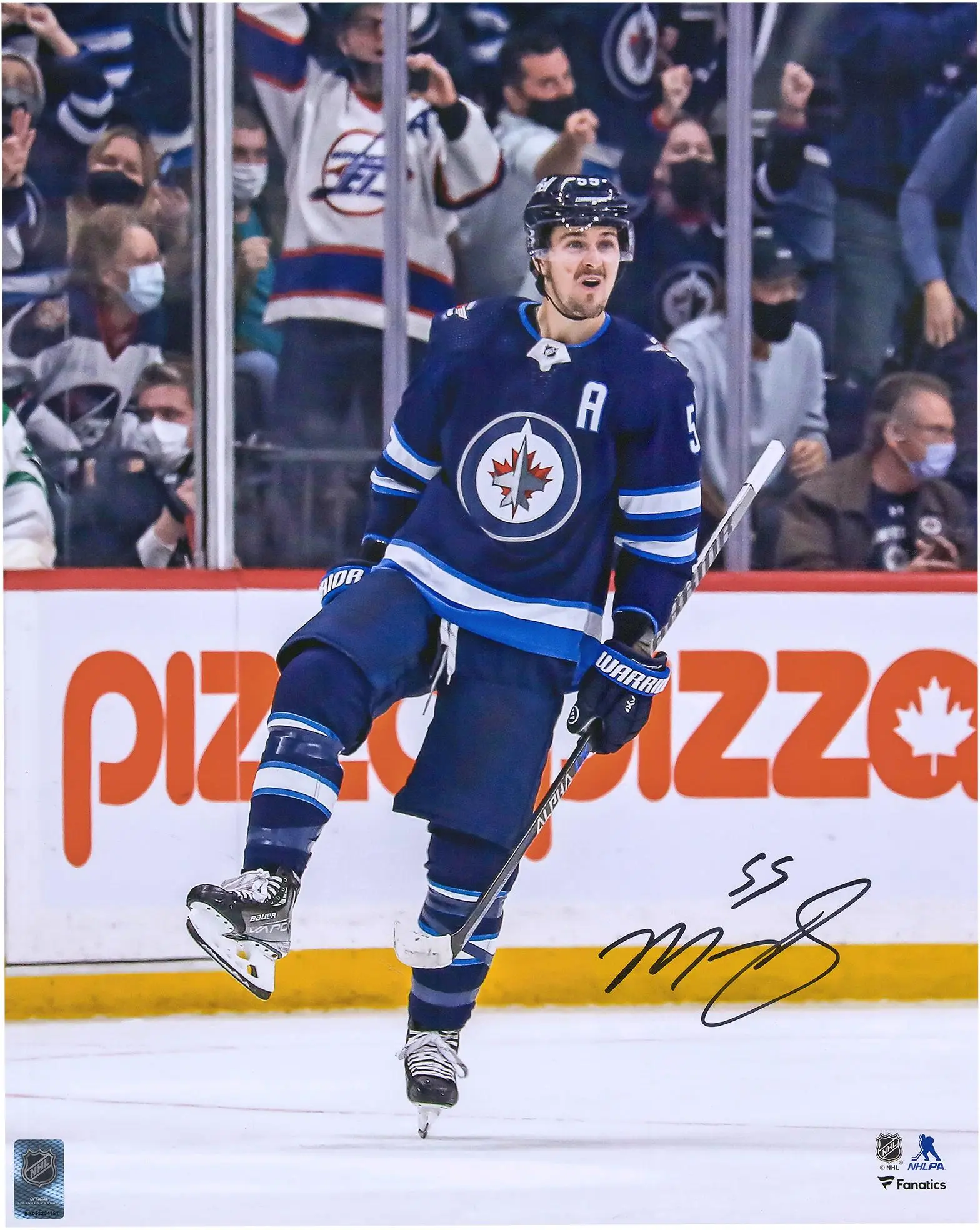 Mark Scheifele Winnipeg Jets Autographed 16" x 20" Blue Celebration Photograph - Fanatics Authentic Certified